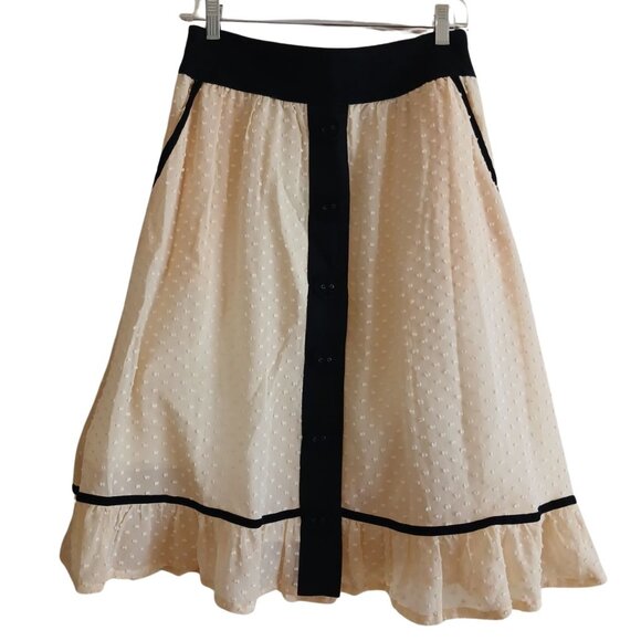 MANOUSH Silk Polka Dot French Girly Button Skirt NWT - Picture 1 of 6